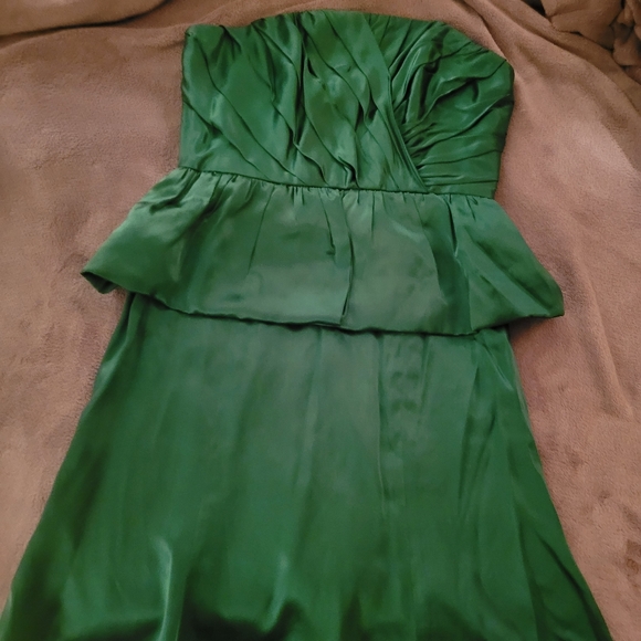 NEW 100% Silk Tracy Reese Green Peplum Dress - Picture 7 of 8